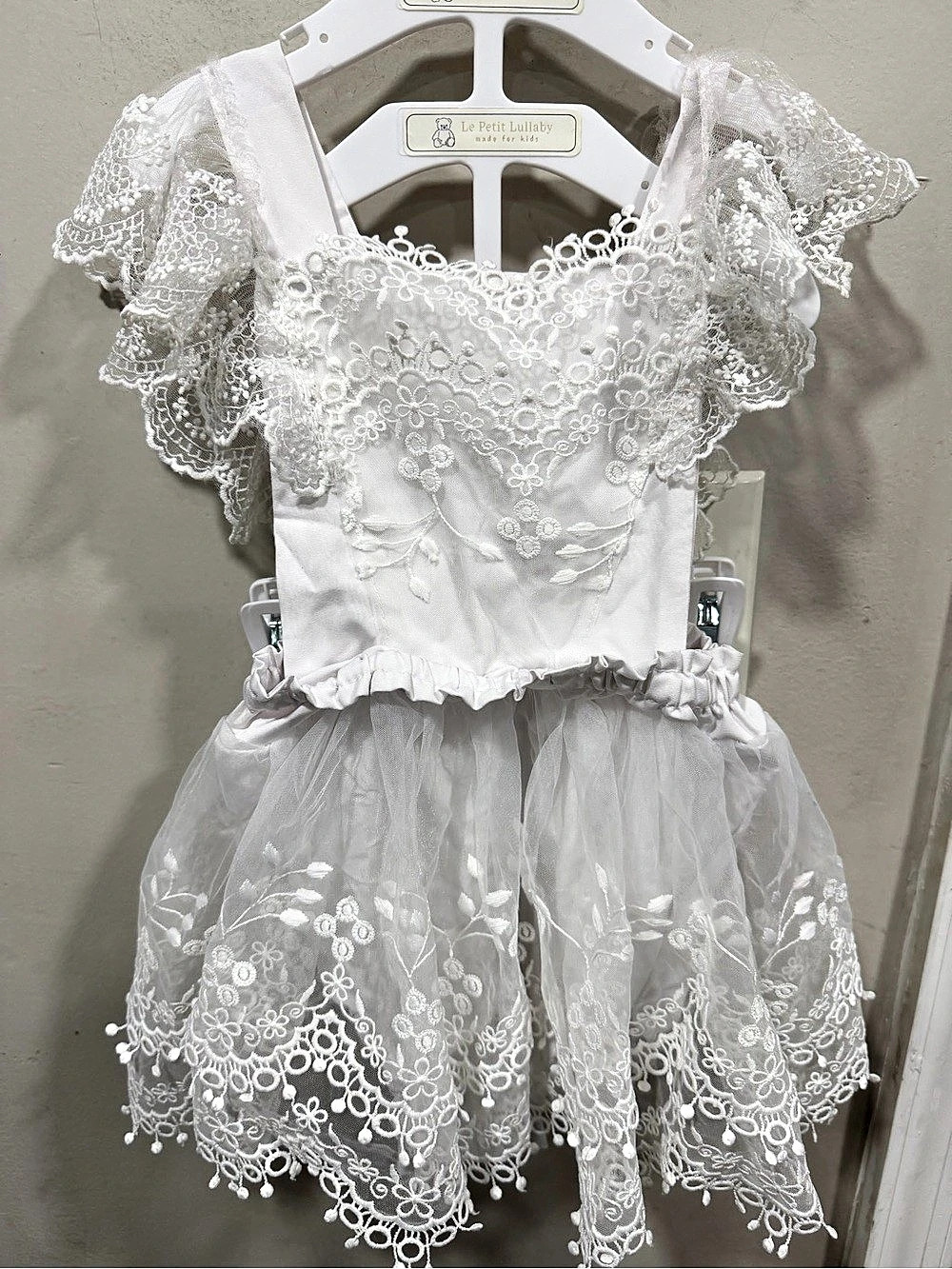 Baby White Lace Formal Dress 9-12M Like New
